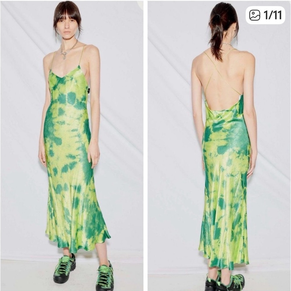 Lime and Forest Green Tie dye maxi dress.

Tags removed for comfortable fit.